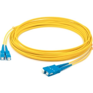 Picture of AddOn 20m SC (Male) to SC (Male) Straight Yellow OS2 Duplex Plenum Fiber Patch Cable