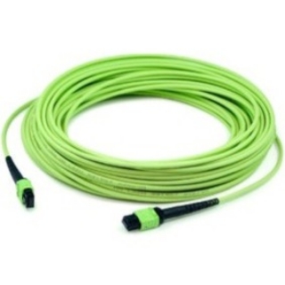 Picture of AddOn 2m MPO-16 (Female) to MPO-16 (Female) 12-Strand Lime Green OM5 Crossover Fiber OFNR (Riser-Rated) Patch Cable