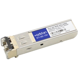 Picture of AddOn 10-Pack of Cisco GLC-SX-MM Compatible TAA Compliant 1000Base-SX SFP Transceiver (MMF, 850nm, 550m, LC)