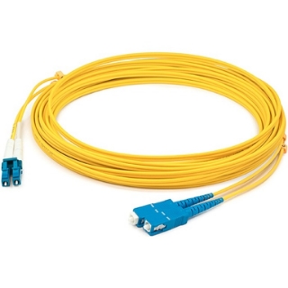 Picture of AddOn 43m LC (Male) to SC (Male) Straight Yellow OS2 Duplex Plenum Fiber Patch Cable