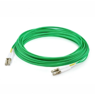 Picture of AddOn 2m LC (Male) to LC (Male) Green OM3 Duplex OFNR (Riser-Rated) Fiber Patch Cable