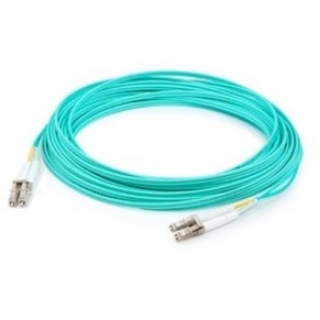 Picture of AddOn 9m LC (Male) to LC (Male) Straight Aqua OM4 Duplex Plenum Fiber Patch Cable