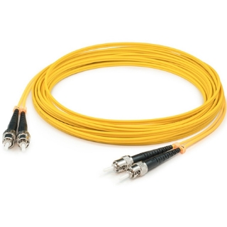 Picture of AddOn 9m ST (Male) to ST (Male) Yellow OS2 Duplex Fiber OFNR (Riser-Rated) Patch Cable