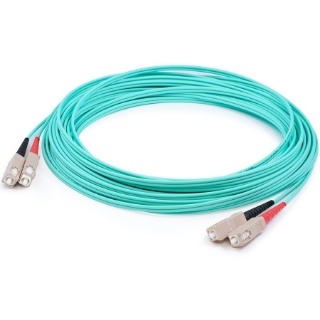 Picture of AddOn 20m SC (Male) to SC (Male) Aqua OM3 Duplex Fiber OFNR (Riser-Rated) Patch Cable