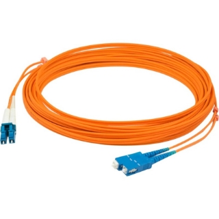 Picture of AddOn 3m LC (Male) to SC (Male) Orange OS2 Duplex Fiber OFNR (Riser-Rated) Patch Cable