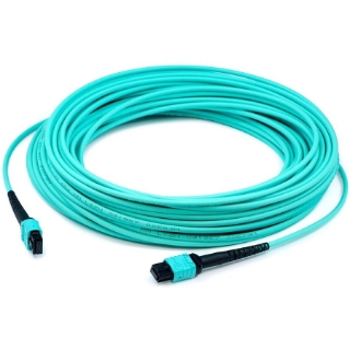 Picture of AddOn 20m MPO (Female) to MPO (Female) Aqua OM4 Duplex Fiber LSZH-rated Patch Cable