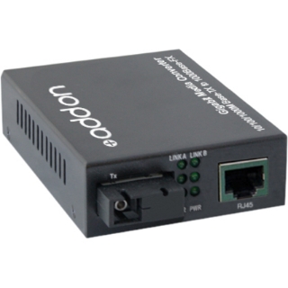 Picture of AddOn 10/100/1000Base-TX(RJ-45) to 1000Base-BXU(SC) BiDi SMF 1310nmTX/1550nmRX 20km Media Converter