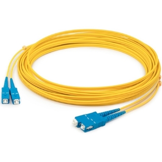 Picture of AddOn 1m SC (Male) to SC (Male) Yellow OS2 Simplex Fiber OFNR (Riser-Rated) Patch Cable