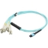 Picture of AddOn 20m MPO (Female) to 8xLC (Male) 8-Strand Aqua OM3 Fiber Fanout Cable