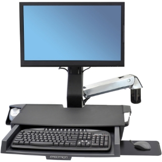 Picture of Ergotron StyleView Mounting Arm for Keyboard, Monitor, Bar Code Scanner, Mouse, Wrist Rest - Polished Aluminum