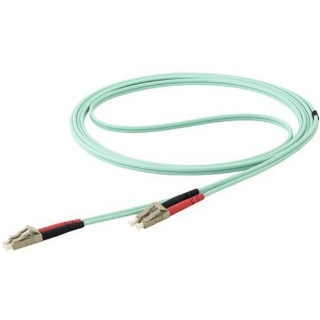 Picture of StarTech.com 7m OM4 LC to LC Multimode Duplex Fiber Optic Patch Cable - Aqua - 50/125 - Fiber Optic Cable - 40/100Gb - LSZH (450FBLCLC7)