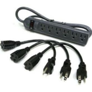 Picture of C2G 6-Outlet Surge Suppressor with (3) 1ft Outlet Saver Power Extension Cords