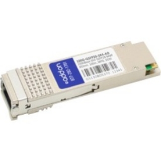 Picture of Brocade (Formerly) 100G-QSFP28-SR4 Compatible TAA Compliant 100GBase-SR4 QSFP28 Transceiver (MMF, 850nm, 100m, MPO, DOM)