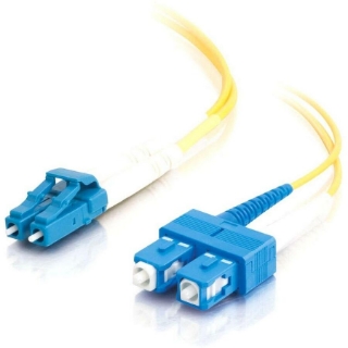 Picture of C2G 3m LC-SC 9/125 OS1 Duplex Singlemode PVC Fiber Optic Cable (USA-Made) - Yellow