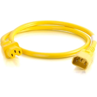 Picture of C2G 8ft 14AWG Power Cord (IEC320C14 to IEC320C13) - Yellow