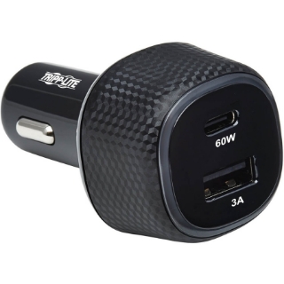 Picture of Tripp Lite USB Car Charger Dual-Port 63W Max Charging USB C USB-A Black