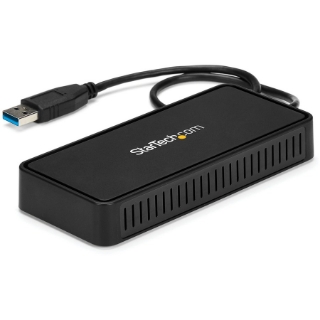 Picture of StarTech.com USB 3.0 Mini Dock - Dual Monitor USB Type-A Laptop Docking Station - DisplayPort 4K 60Hz & Gigabit Ethernet - 1' (30cm) cable