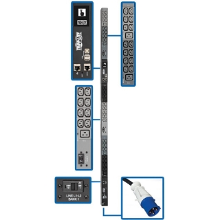 Picture of Tripp Lite 3-Phase PDU Monitored 14.5kW 200/208/240V 42 C13; 6 C19; IEC-309