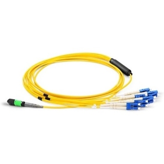 Picture of Axiom MPO Female to 4 LC Singlemode 9/125 Fiber Optic Breakout Cable - 6m