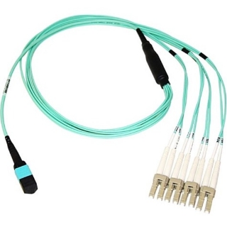 Picture of Axiom MPO Female to 4 LC Multimode OM3 50/125 Fiber Optic Breakout Cable - 12m