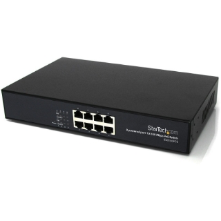 Picture of StarTech.com 8 Port 10/100 PSE Industrial Power over Ethernet Switch - All 8 Ports PoE