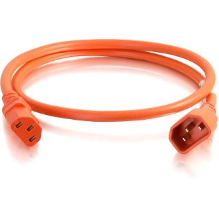 Picture of C2G 1ft 18AWG Power Cord (IEC320C14 to IEC320C13) - Orange