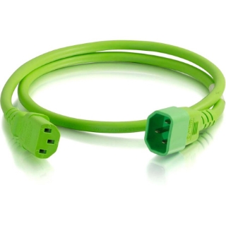 Picture of C2G 10ft 18AWG Power Cord (IEC320C14 to IEC320C13) - Green