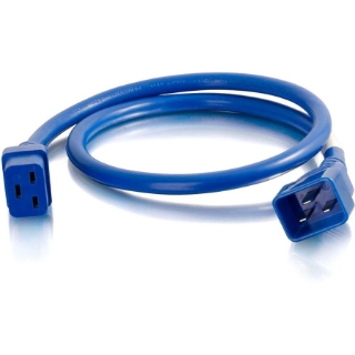 Picture of C2G 8ft 12AWG Power Cord (IEC320C20 to IEC320C19) - Blue