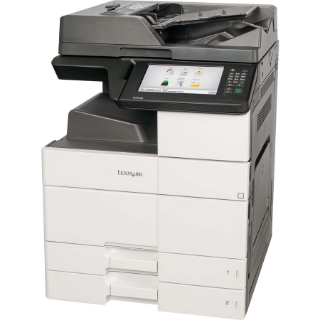 Picture of Lexmark MX MX910DE Laser Multifunction Printer-Monochrome-Copier/Fax/Scanner-45 ppm Mono Print-1200x1200 Print-Automatic Duplex Print-200000 Pages Monthly-1150 sheets Input-Color Scanner-600 Optical Scan-Monochrome Fax-Gigabit Ethernet Ethernet