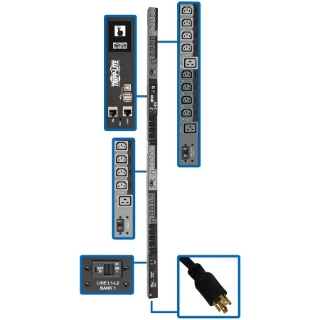 Picture of Tripp Lite 3-Phase PDU Switched 10kW 200/208/240V 24 C13;6 C19 L21-30P TAA