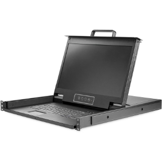 Picture of StarTech.com Rackmount KVM Console HD 1080p - Single Port VGA KVM w/17" LCD Monitor - 1U LCD KVM Server Rack Drawer w/Cables - USB Support