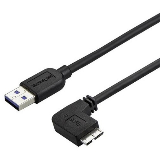 Picture of StarTech.com 1m 3 ft Slim Micro USB 3.0 Cable - M/M - USB 3.0 A to Right-Angle Micro USB - USB 3.1 Gen 1 (5 Gbps)