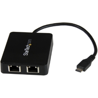 Picture of StarTech.com USB C to Dual Gigabit Ethernet Adapter with USB 3.0 (Type-A) Port - USB Type-C Gigabit Network Adapter