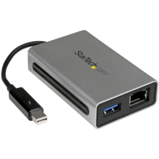 Picture of StarTech.com Thunderbolt to Gigabit Ethernet plus USB 3.0 - Thunderbolt Adapter