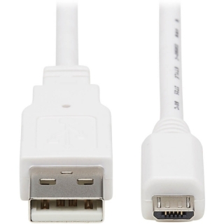 Picture of Tripp Lite Safe-IT USB-A to USB Micro-B Antibacterial Cable (M/M), USB 2.0, White, 6 ft.