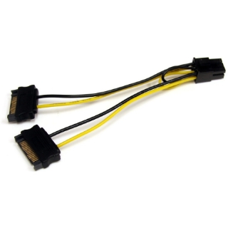 Picture of StarTech.com 6in SATA Power to 6 Pin PCI Express Video Card Power Cable Adapter