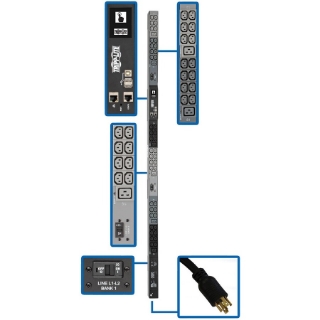 Picture of Tripp Lite 3-Phase PDU Monitored 10kW 200/208/240V 42 C13; 6 C19; L15-30P