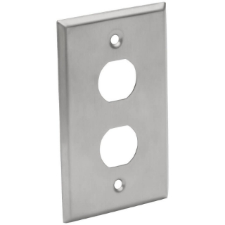 Picture of Tripp Lite RJ45 Bulkhead Wall Plate 2 Cutouts Industrial Metal Single Gang