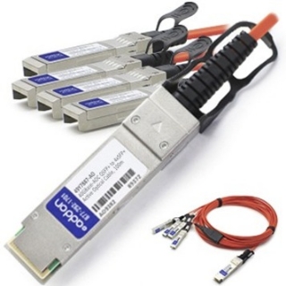 Picture of AddOn Cisco QSFP-4X10G-AOC1M Compatible TAA Compliant 40GBase-AOC QSFP+ to 4xSFP+ Direct Attach Cable (850nm, MMF, 1m)