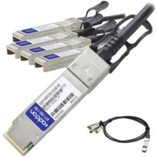 Picture of AddOn Cisco QSFP-4SFP25G-CU1M Compatible TAA Compliant 100GBase-CU QSFP28 to 4xSFP28 Direct Attach Cable (Passive Twinax, 1m)