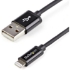 Picture of StarTech.com 2m (6ft) Long Black Apple&reg; 8-pin Lightning Connector to USB Cable for iPhone / iPod / iPad