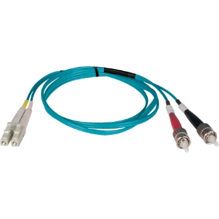 Picture of Tripp Lite 3M 10Gb Duplex Multimode 50/125 OM3 LSZH Fiber Optic Patch Cable LC/ST Aqua 10' 10ft 3 Meter