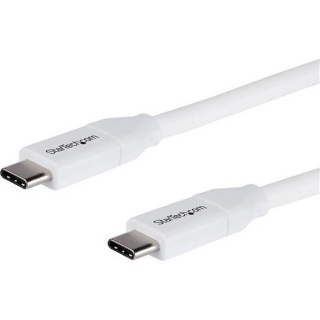 Picture of StarTech.com 2m 6 ft USB C to USB C Cable w/ 5A PD - M/M - White - USB 2.0 - USB-IF Certified - USB Type C Cable - USB C Charging Cable - USB C PD Cable