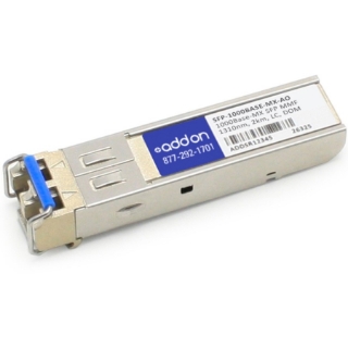 Picture of AddOn MSA and TAA Compliant 1000Base-MX SFP Transceiver (MMF, 1310nm, 2km, LC, DOM)