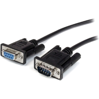 Picture of StarTech.com 2m Black Straight Through DB9 RS232 Serial Cable - M/F