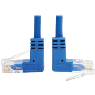 Picture of Tripp Lite Cat6 Ethernet Cable Up/Down Angled UTP Slim Molded M/M Blue 1ft