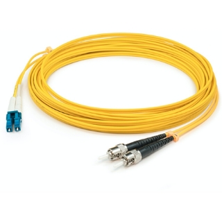 Picture of AddOn 50cm LC (Male) to ST (Male) Straight Yellow OS2 Duplex Plenum Fiber Patch Cable