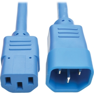 Picture of Tripp Lite 6ft Computer Power Extension Cord 10A 18 AWG C14 to C13 Blue 6'