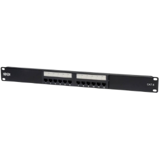 Picture of Tripp Lite 12-Port Cat6 Cat5 Patch Panel 568B 110 Punch Down Rackmount RJ45 1URM TAA