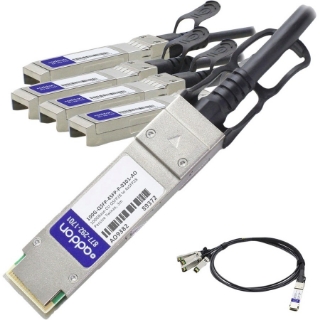 Picture of Brocade (Formerly) Compatible TAA Compliant 100GBase-CU QSFP28 to 4xSFP28 Direct Attach Cable (Passive Twinax, 3m)